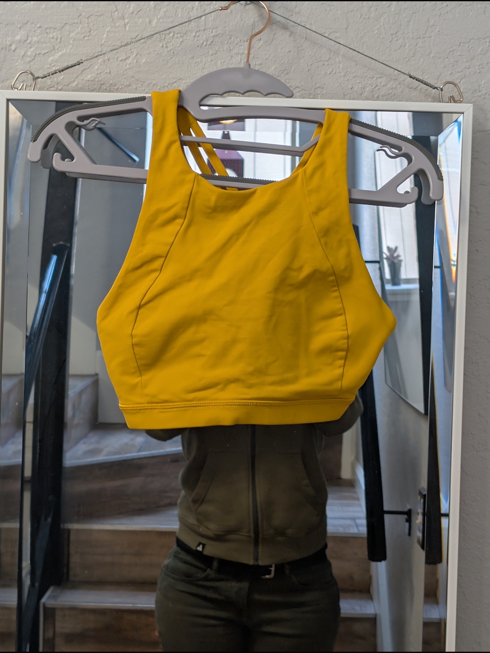 Lululemon Mustard Yellow High-Neck Sports Bra Size 6